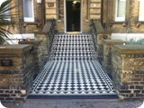 Entrance steps and path to large Victorian property in Hove.